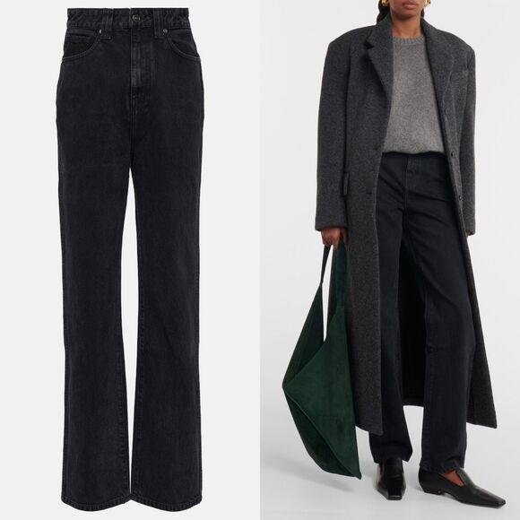 NWT Khaite Zip Fly High Rise Straight Leg Albi Denim Jeans Presscot Size 28 $480 - Picture 1 of 12